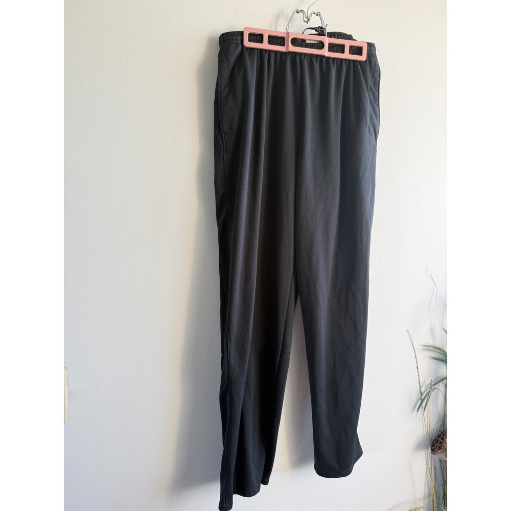 Vintage Nike Sphere Dry Mens XL Black Athletic Track‎ Pants Mesh Zipper Leg